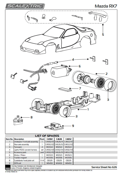 Scalextric C4592 - Mazda RX7 - Dom Toretto - The Fast And The Furious