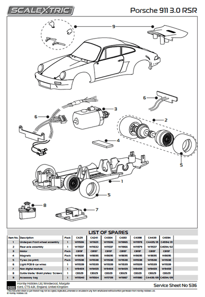 Scalextric C4594 - Porsche 911 3.0 RSR - Georg Loos Racing