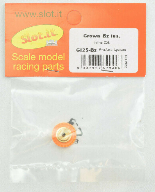Slot.it GI25-BZ - 25T Inline Crown - Bronze Insert