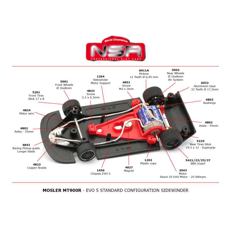 NSR 0635SW5 Mosler MT900R #76 Brands Hatch 2010 EVO 5 – 1/32 Sidewinder Slot Car