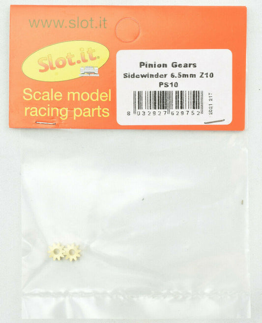 Slot.it PS10 - 10 T Sidewinder Brass Pinion Gear (6.5mm)
