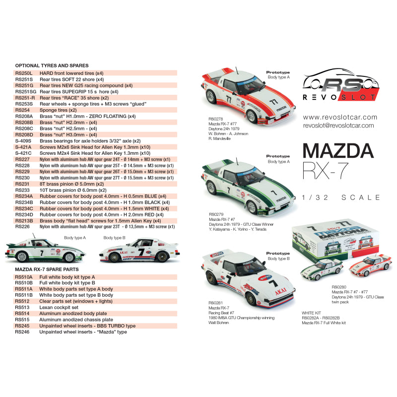 RevoSlot RS0282A - Mazda RX-7 - white kit A