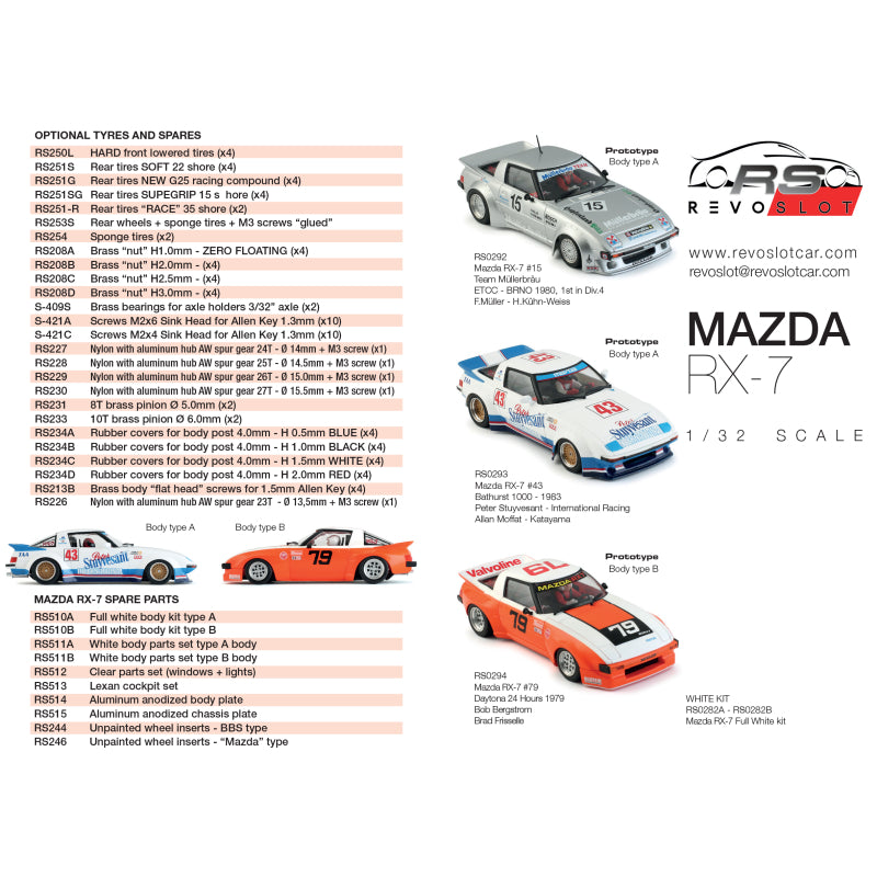 RevoSlot RS0293 - Mazda RX-7 Allan Moffat Peter Stuyvesant #43