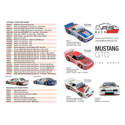 RevoSlot RS0317 Ford Mustang GTO #7 Roush Racing / 7-Eleven Sebring 1986 1:32 Slot Car