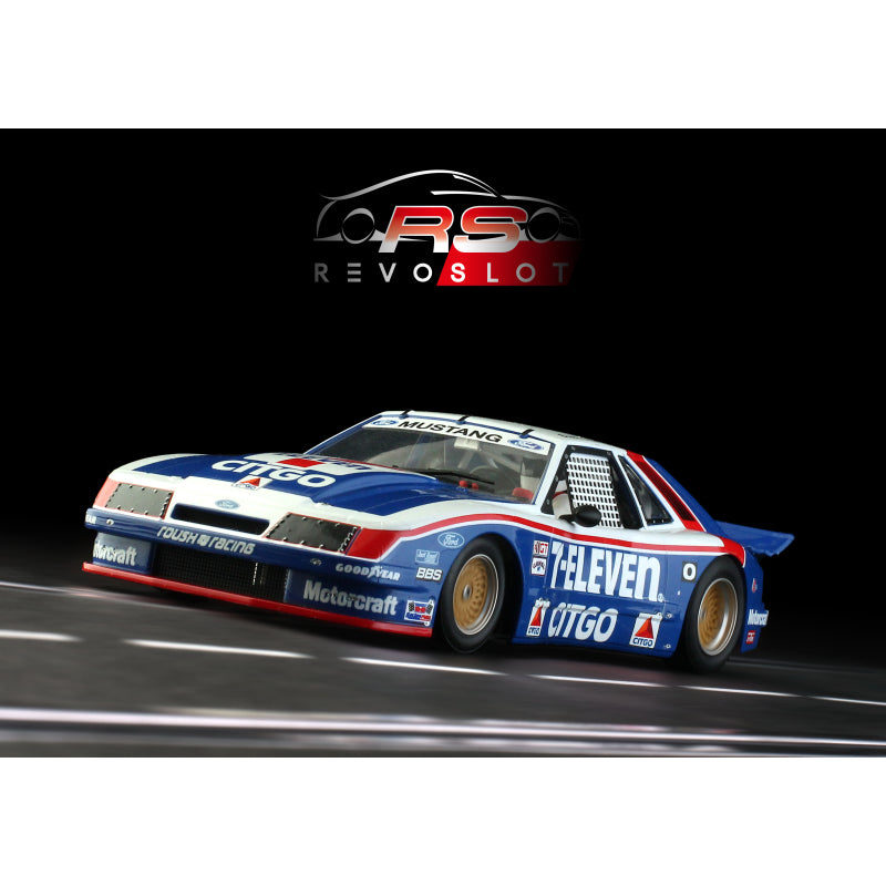 RevoSlot RS0317 Ford Mustang GTO #7 Roush Racing / 7-Eleven Sebring 1986 1:32 Slot Car
