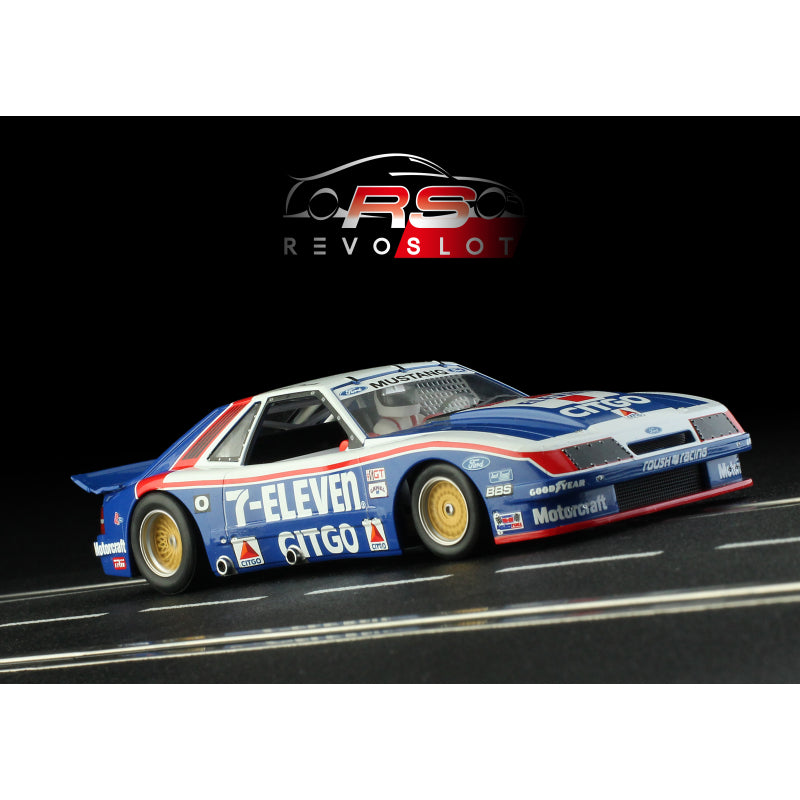 RevoSlot RS0317 Ford Mustang GTO #7 Roush Racing / 7-Eleven Sebring 1986 1:32 Slot Car
