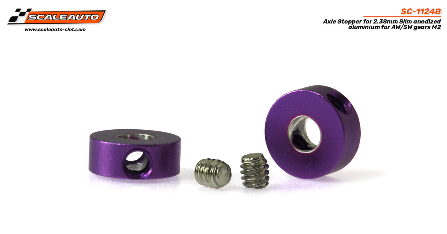 Scaleauto SC-1124b- Lightened Axle Stopper M2 for 3/32 (2.38mm)Axles