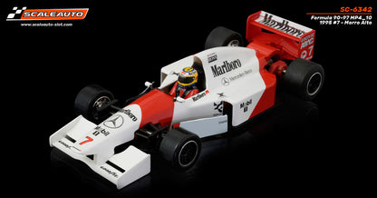 Scaleauto SC-6342 McLaren MP4/10 Mark Blundell #7 1995 Marlboro High Nose Inline 1/32 Slot Car