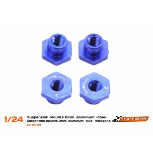 Scaleauto SC-8170a- Hex Head 2 mm Aluminium Body Suspension Supports - Blue