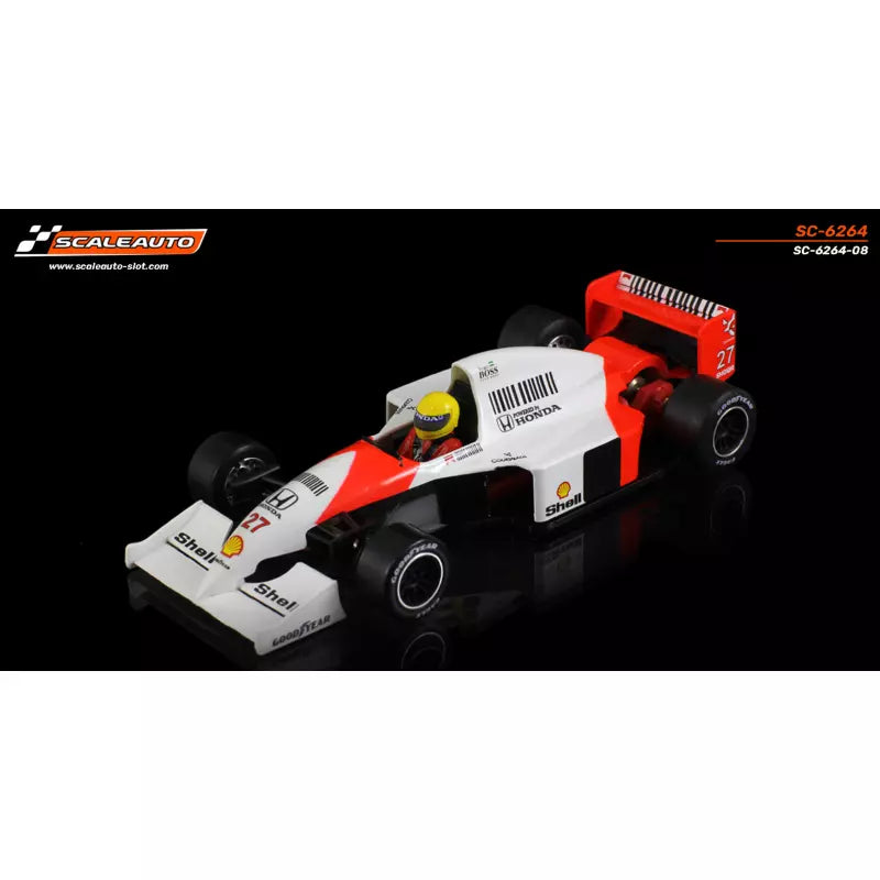 Scaleauto SC-6264 McLaren MP4/5B #27 Ayrton Senna 1990 World Champion Low Nose Inline 1/32 Slot Car