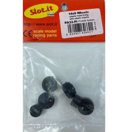 Slot.it PA33-Pl - 14x8 Wheels plastic hubs 0.57g with plastic inserts