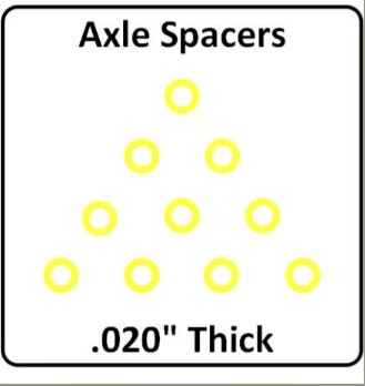 Slot Car Corner XS-02010-N Axle Spacers 3/32" ID x .020" Thick, Clear